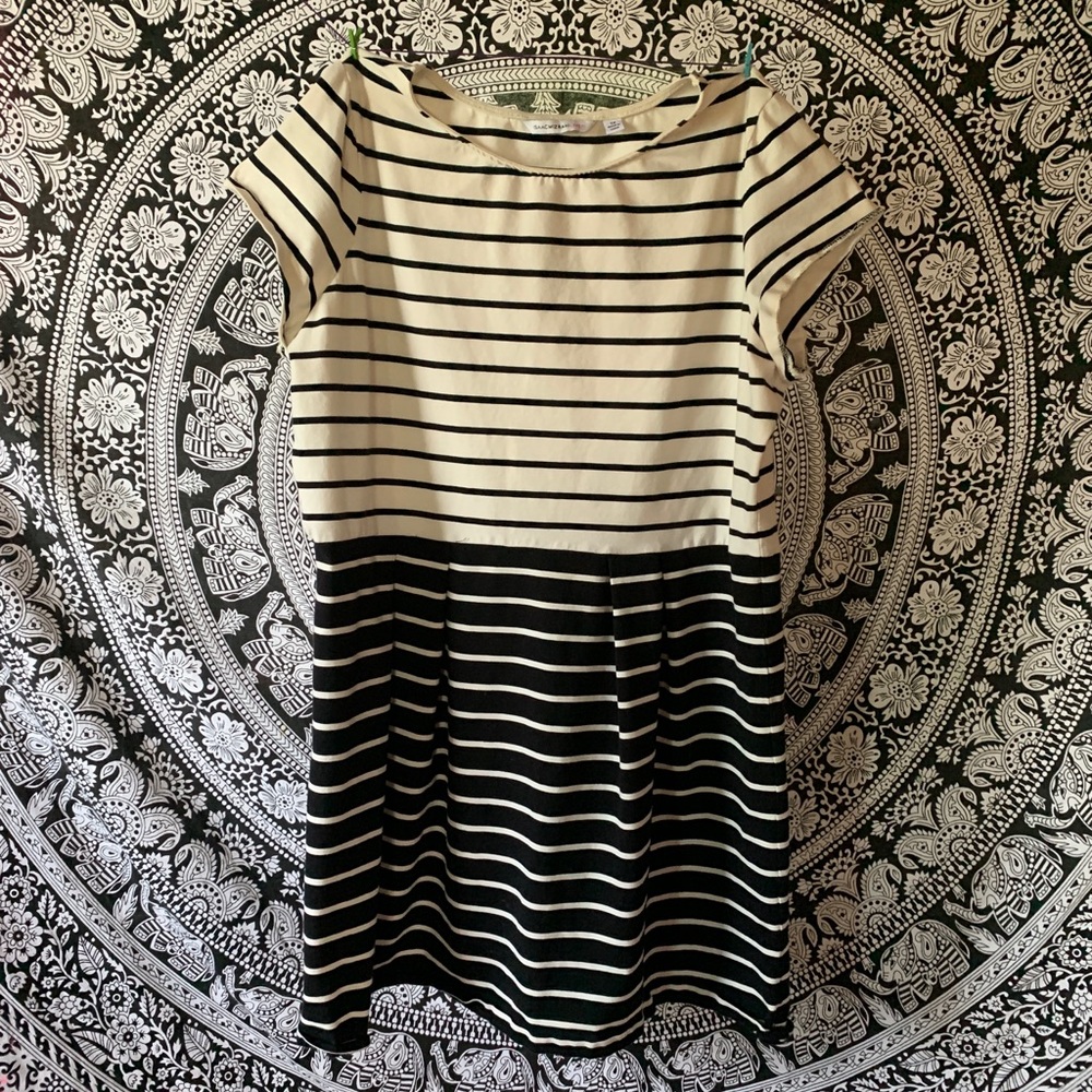 Black & white stripe - cotton/spandex dress